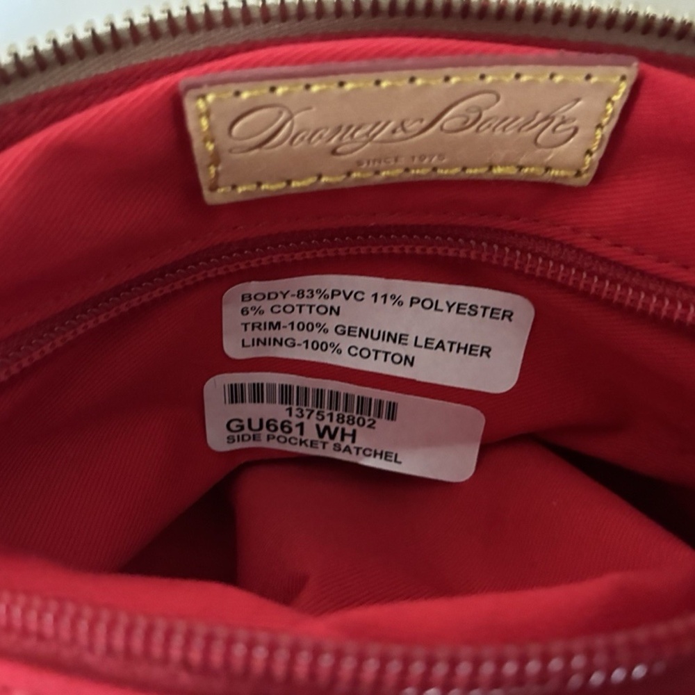 NWT Dooney & Bourke White Hydrangea Satchel Bag -Blue Green Card Case & Keychain - Picture 13 of 15